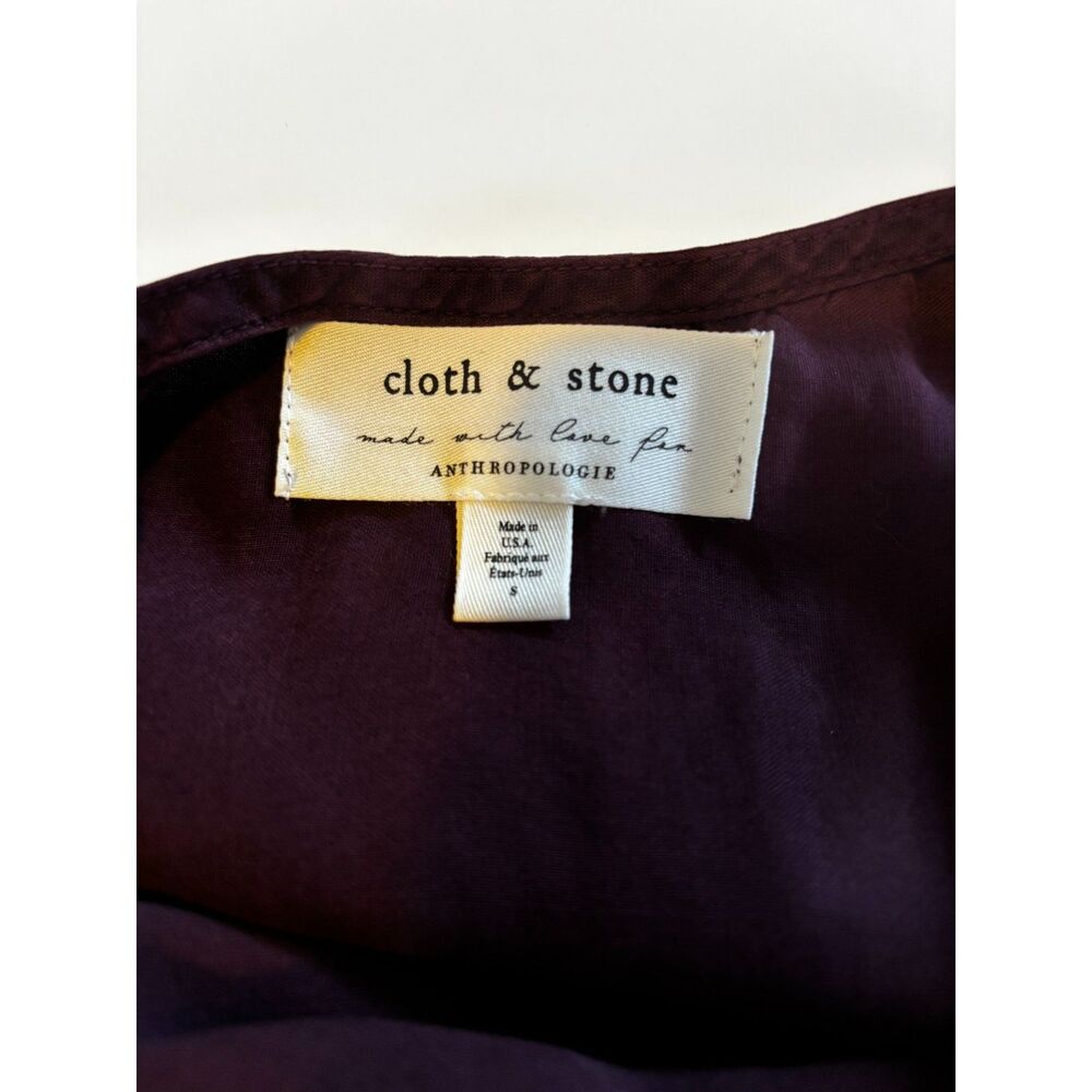 Anthropologie Cloth & Stone Tencel Bell Sleeve Mini Dress Lagenlook Tie Back NWT - Picture 7 of 8